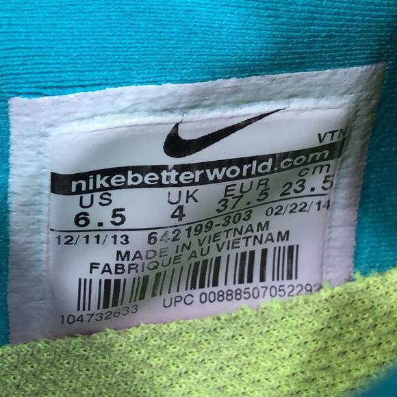 Nike Free 5.0 Turquoise Orange White 642199-303 Running Shoes Womens Size 6.5 - Picture 11 of 11